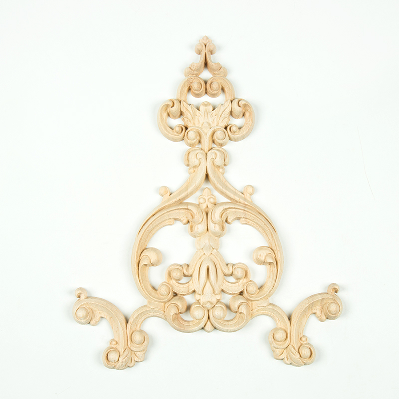 solid wood carved onlay appliques for door use decoration