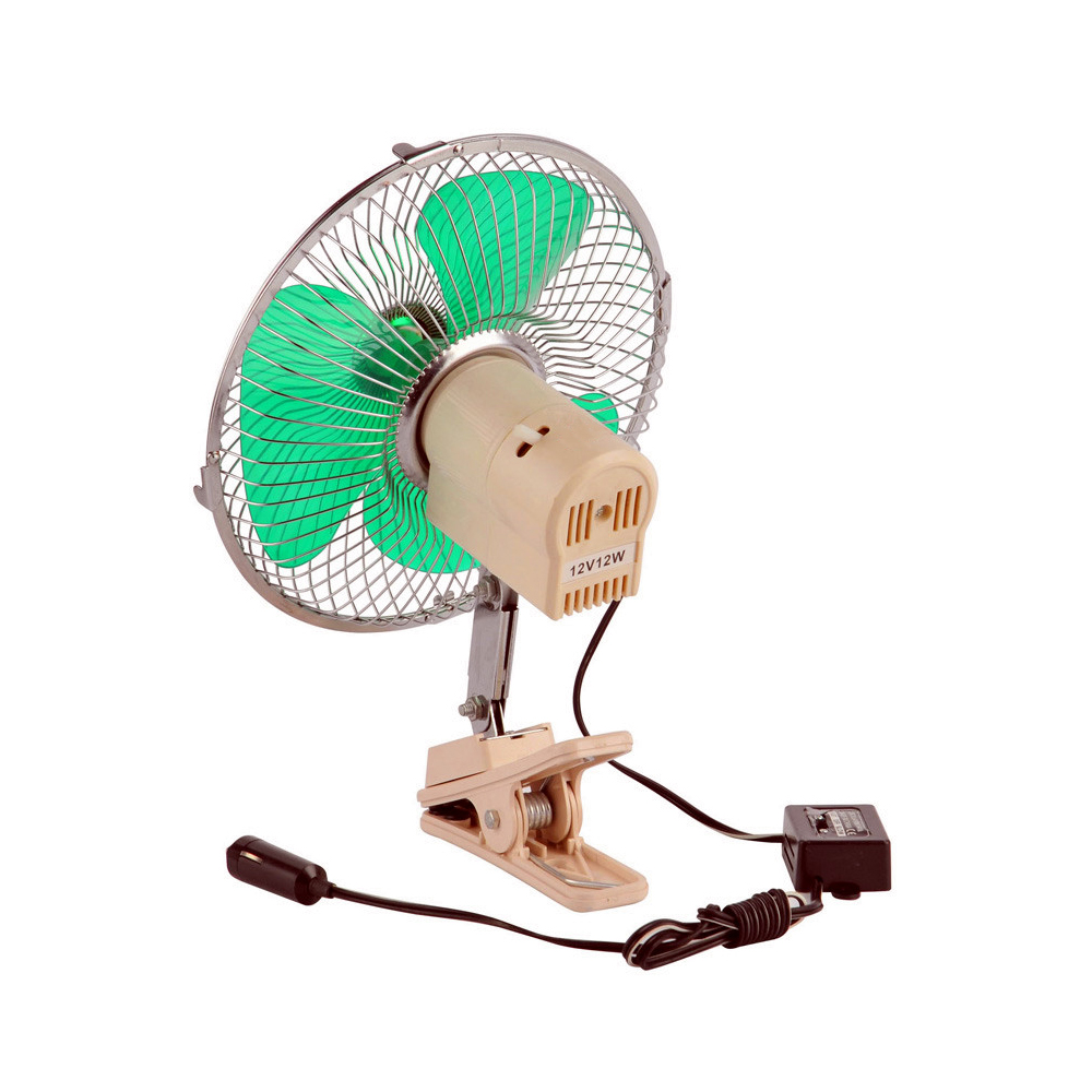 12V Car Mini Electric Fan 360 Rotating Strong Wind Car Fan Car Air Conditioner Low Noise Portable Auto Air Cooling Fan
