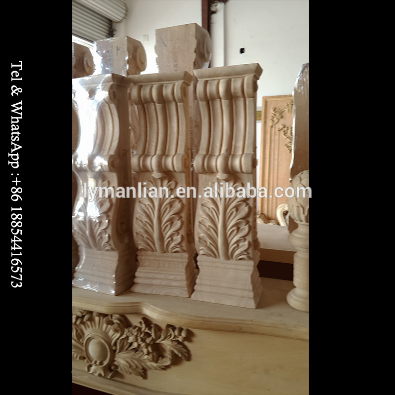 Kitchen decorative wood carved Island post