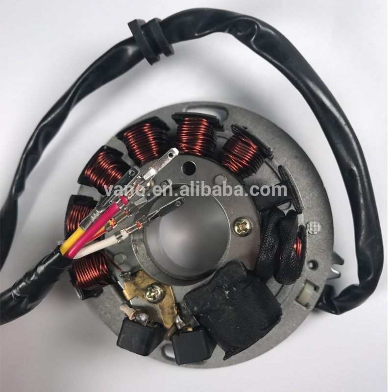 MZ250 motorcycle magneto stator coil assembly with flywheel