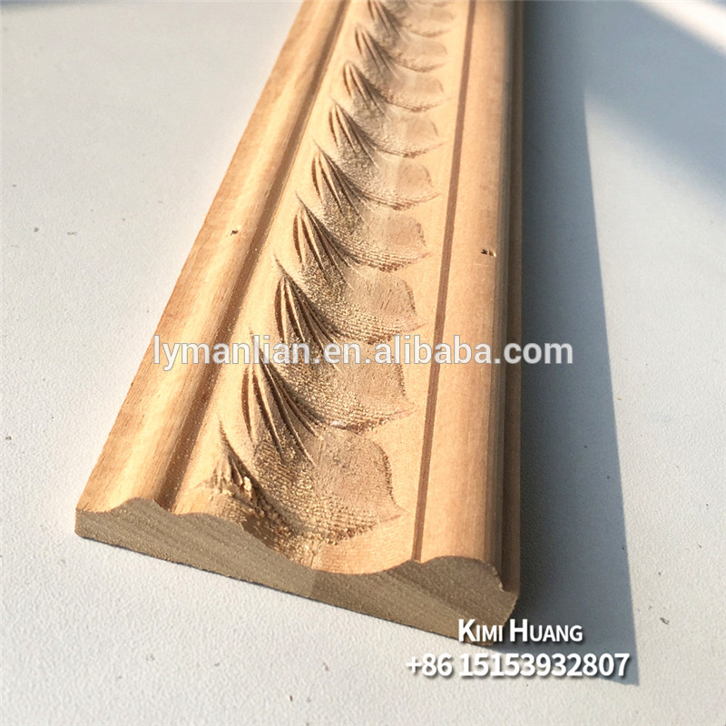 Solid Primed Wood Architrave Trim Molding Plank Moulding Pine Wood Carvings for Decoration