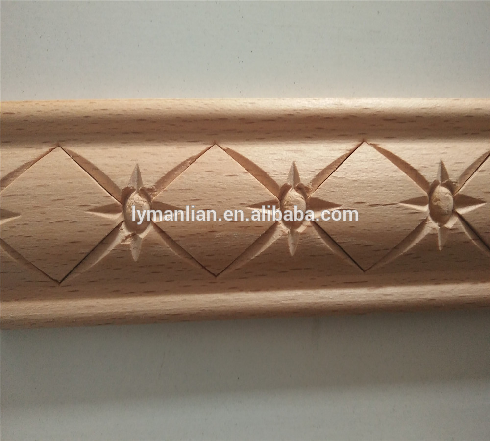 Red oak Dentil molding solid wood carving mouldings