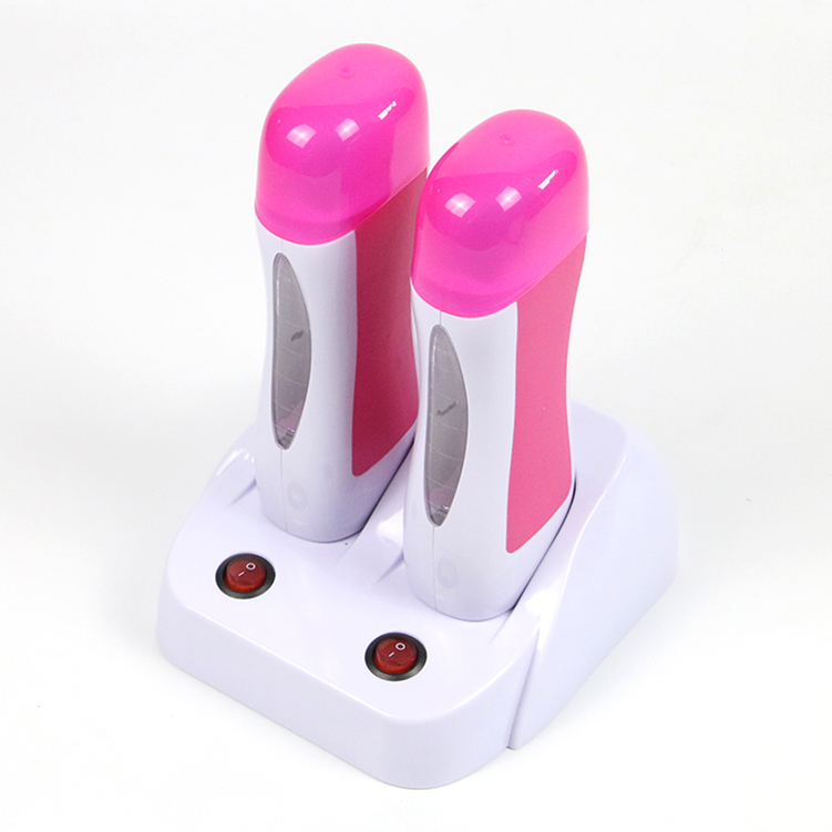 Double depilatory roller wax warmer set, wax roller cartridge heater machine for women home hair removal