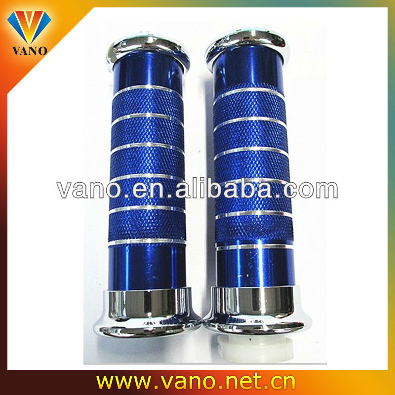 BLUE Universal Motorcycle Bike Aluminum Rubber 7/8 Hand Grips