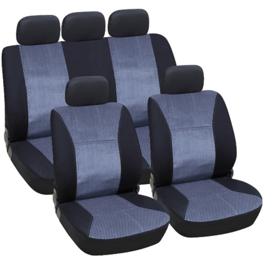 9pcs/set grid velvet and single mesh wellfit car seat cover set