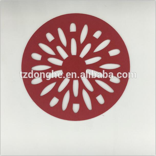 Tabletex hot sales flower eco-Friendly fabric 38cm round  laser cut felt placemats