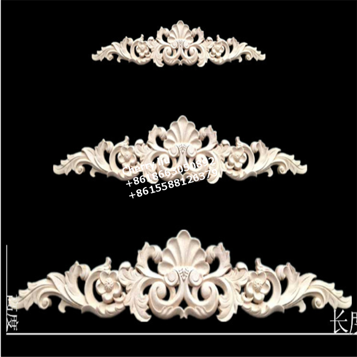Decorative religious Oval Wood Rosette Applique Onlays