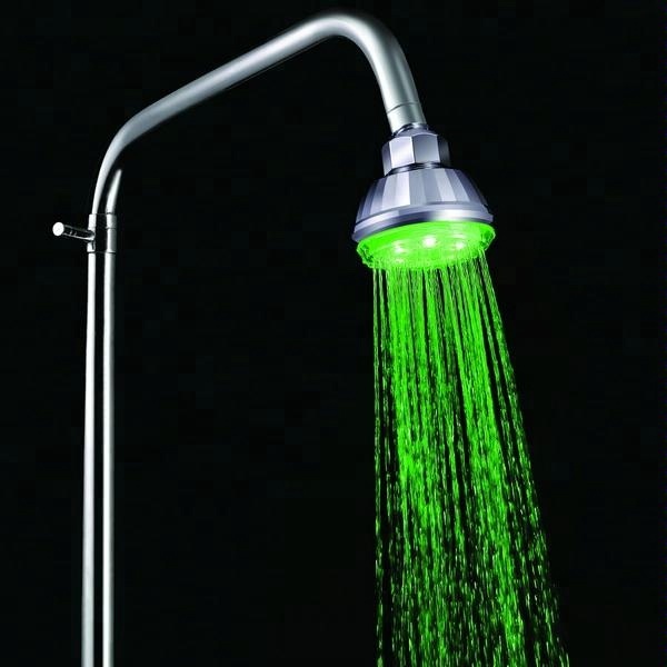 LED shower head rainfall temperature control the color for bathroom