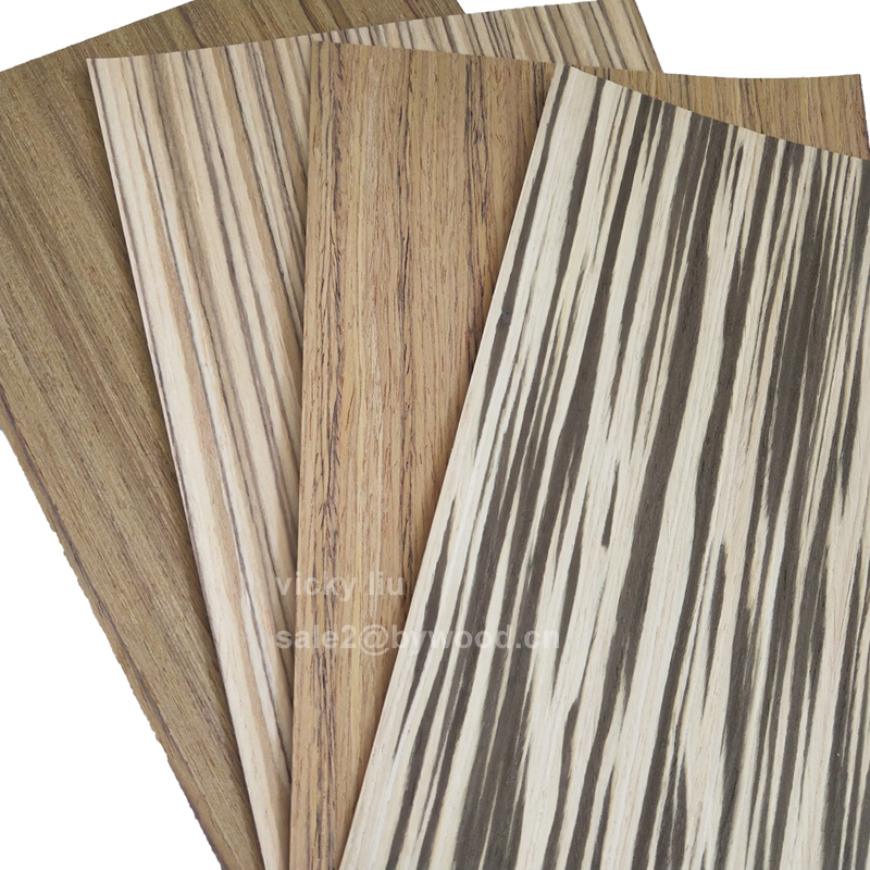 recon wood veneers zebra-stripe background wall skin furniture surface cover veneer