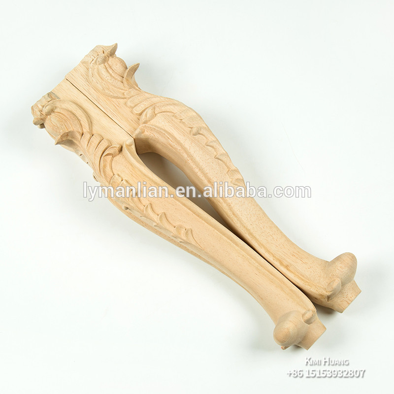 Quality Wood Ribbon Shell Carved Leg wooden furniture legs