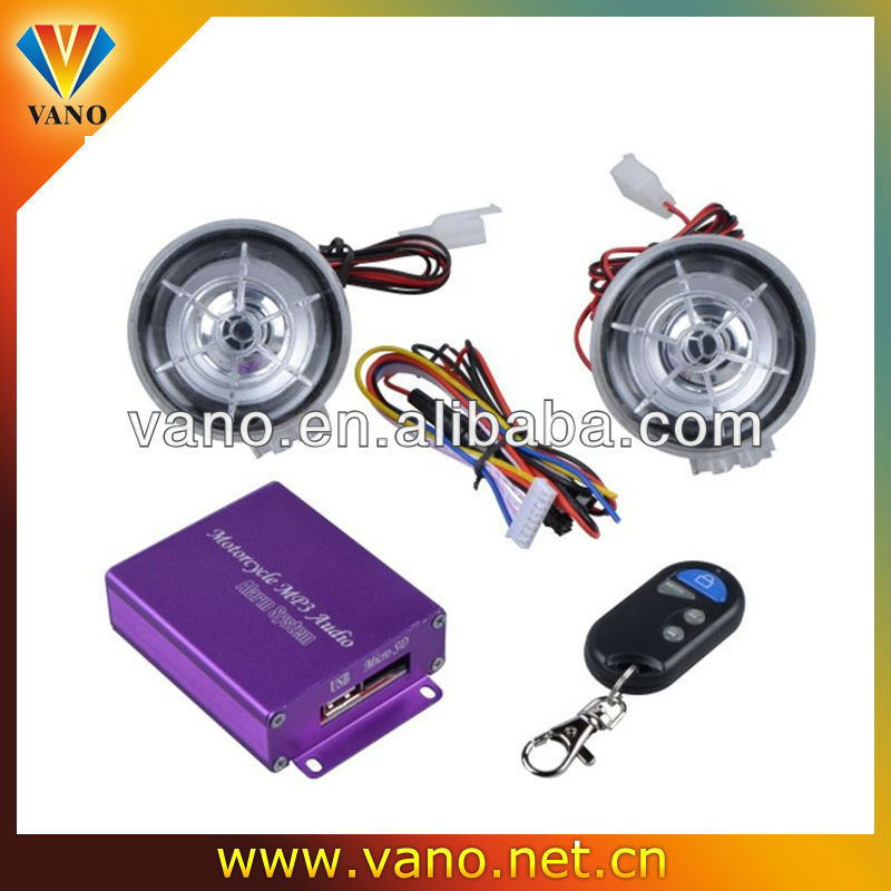Anti-theft & waterproof dirt bike motorcycle mp3 audio alarm system