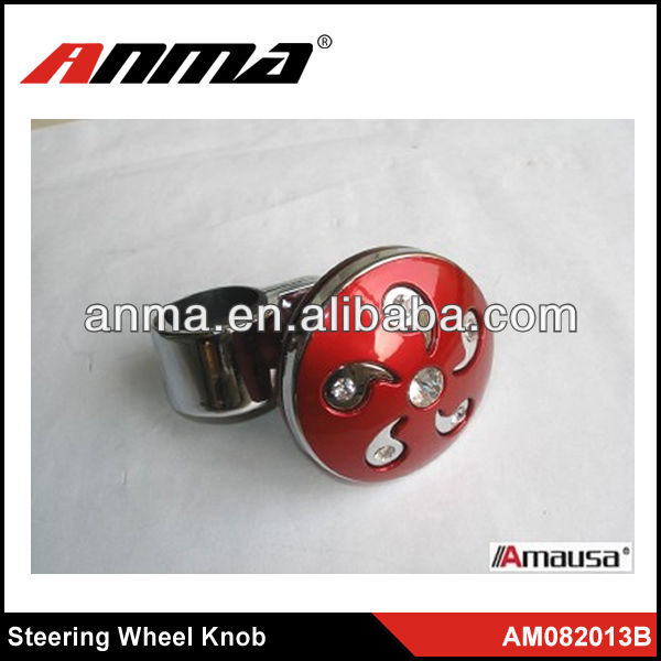 2013 Universal steering helper red silver steering wheel knob