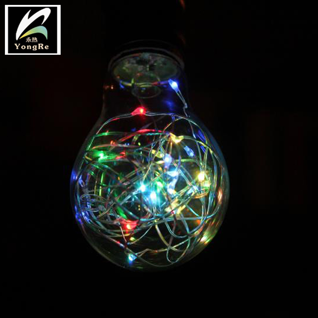 Holiday outdoor festoon string lighting LED copper wire bulb A60/A19 colorful lighting