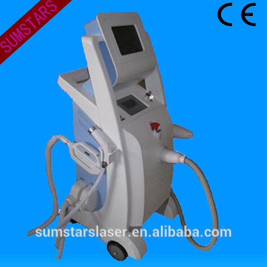 3 in 1 RF/q-switch nd yag laser/ipl/e-light 3 handles permanent hair removal tattoo