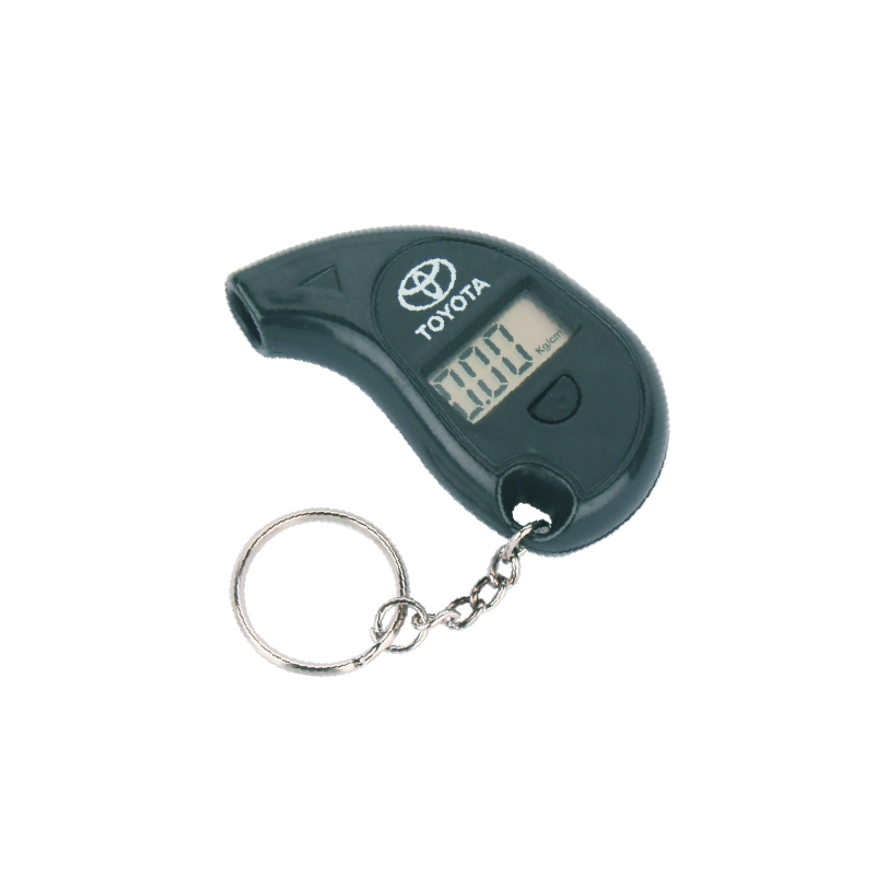 Black Digital Tire Pressure Gauge With Chain