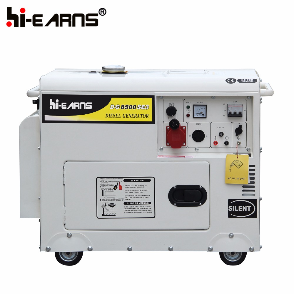 open type silver air cooled silent 5KW generator for sale