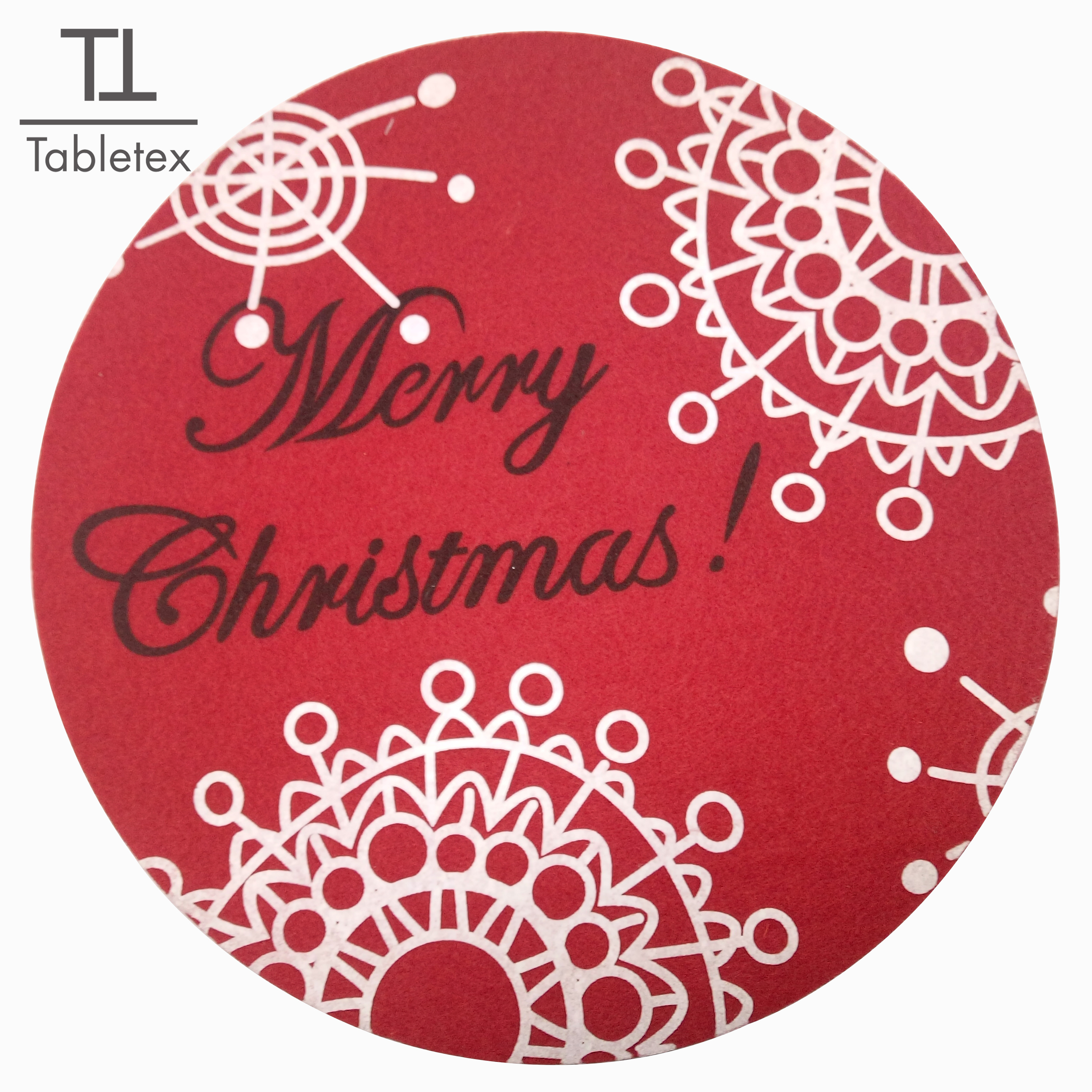 Tabletex custom eco-friendly 3mm thickness laser cut felt new design placemat Christmas decoration dinner mat