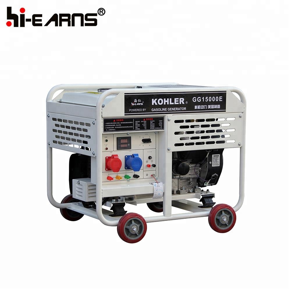 Air-cooled open frame type 2 cylinder 10kw gasoline generator