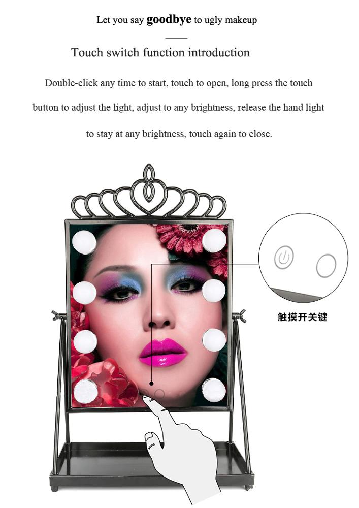 Factory Direct Makeup Vanity Table Wholesale LED Make up Mirror with Silicone Shock Absorption Intertek Makeup Mirror