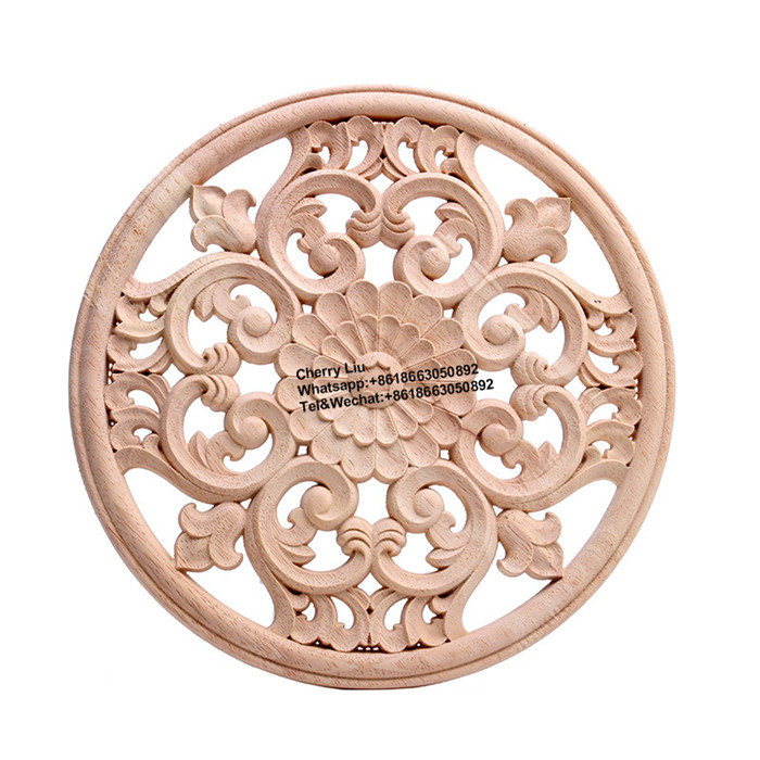 Decorative Cnc Wood Carving Wood Rosettes