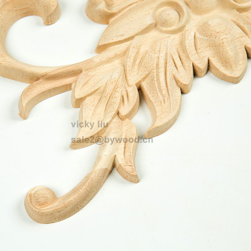 soild wood carving flower furniture decorate wood onlay