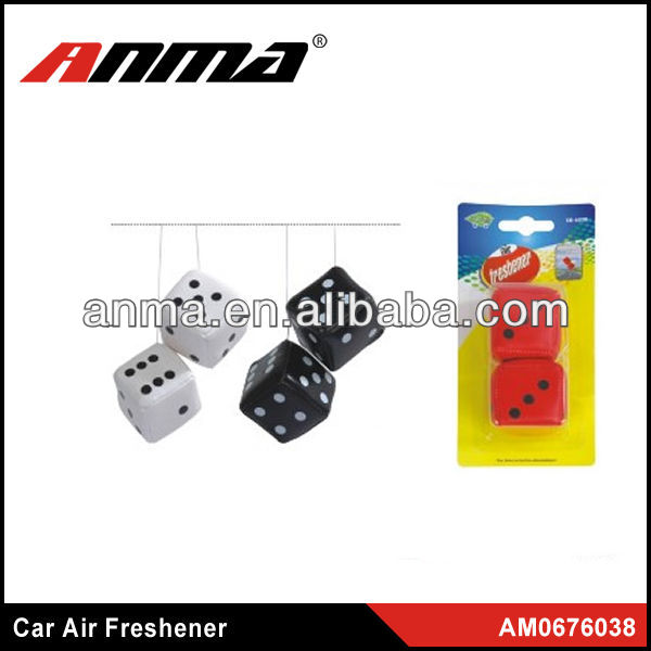 Car air freshening dice car air freshener