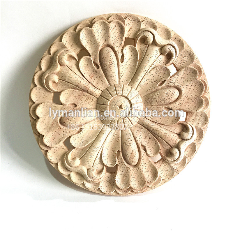 150x10mm Floral Round Wood Rosette Carved Moulding