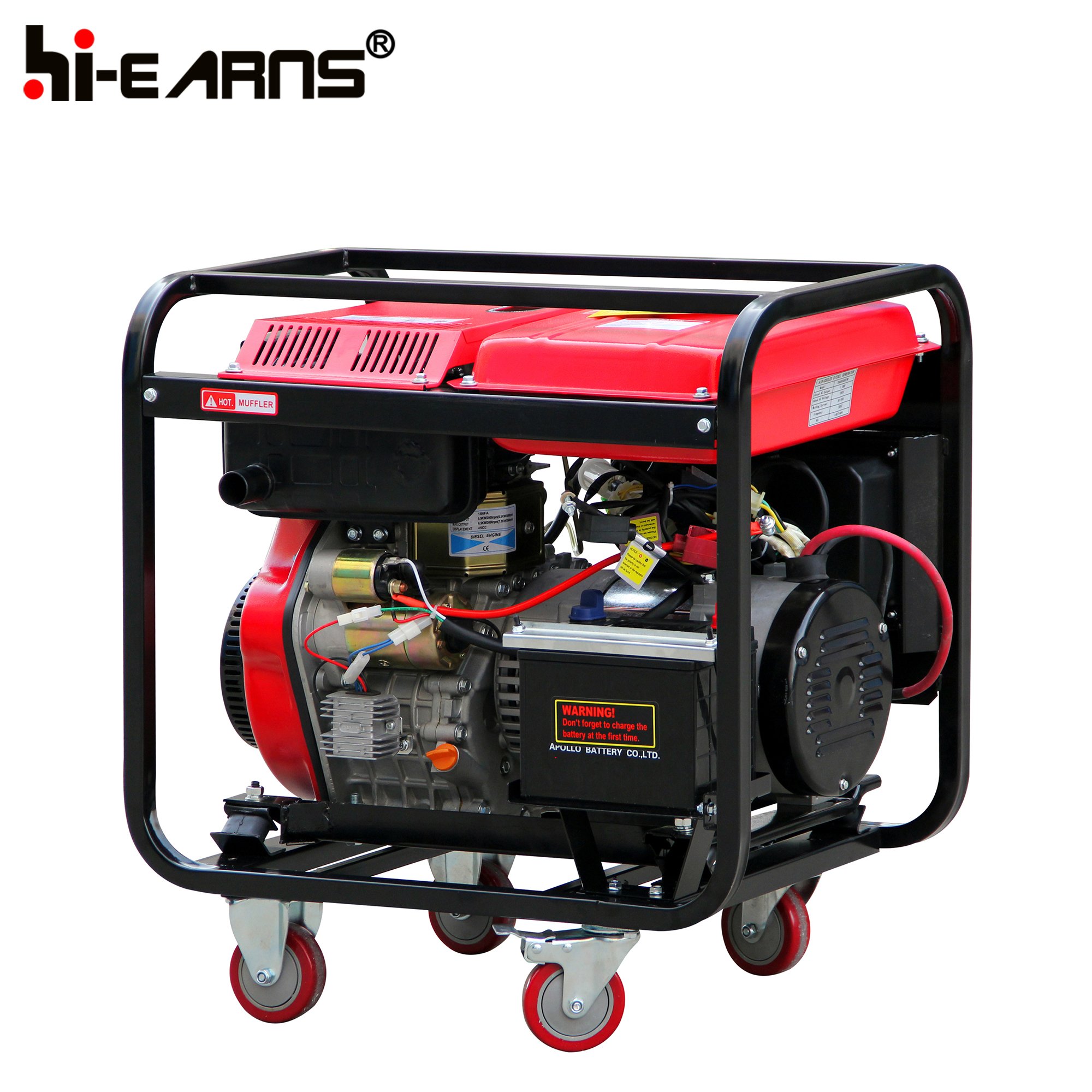 1.8KW portable open frame air cooled diesel welding generator