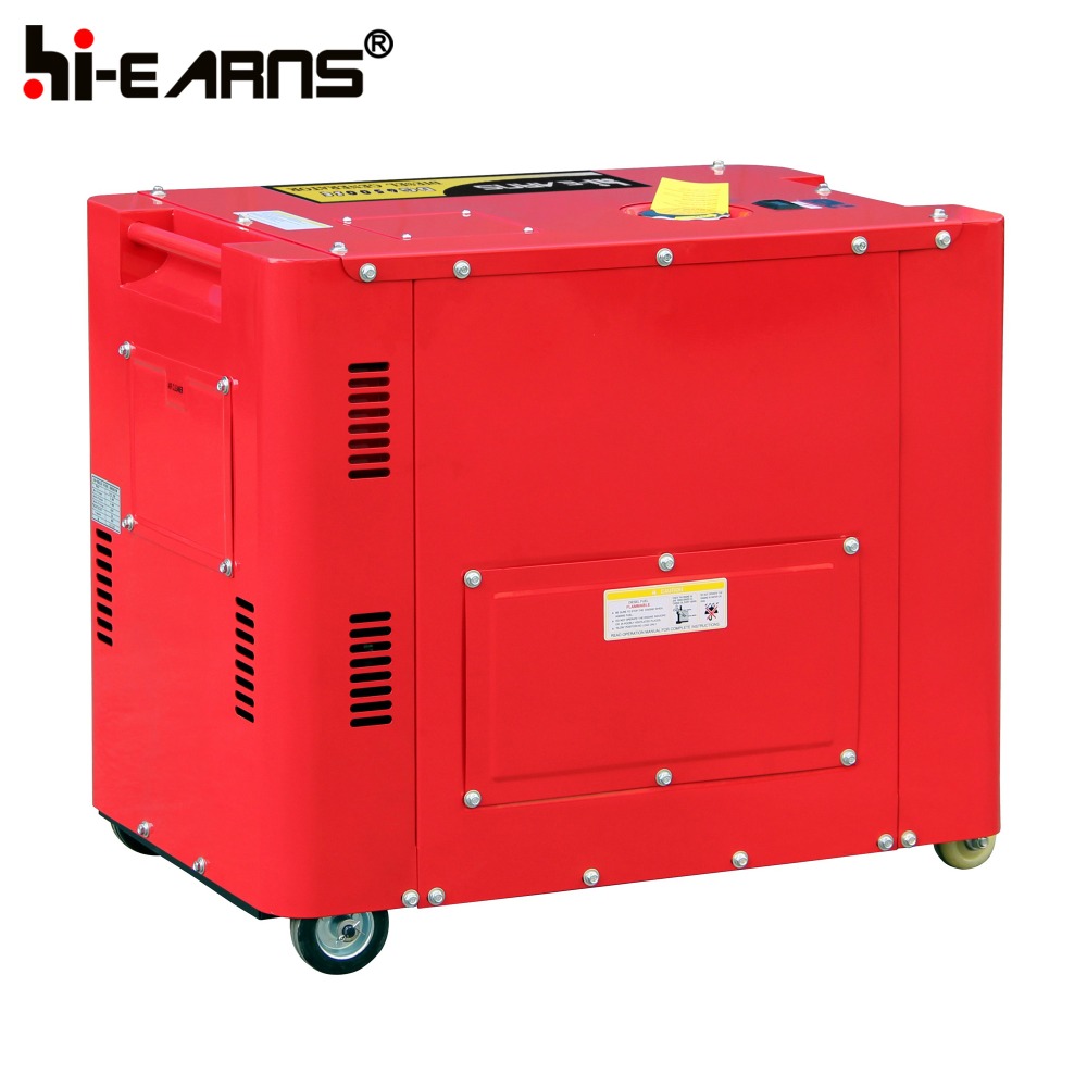 5KW red color silent single phase air cooled diesel generator