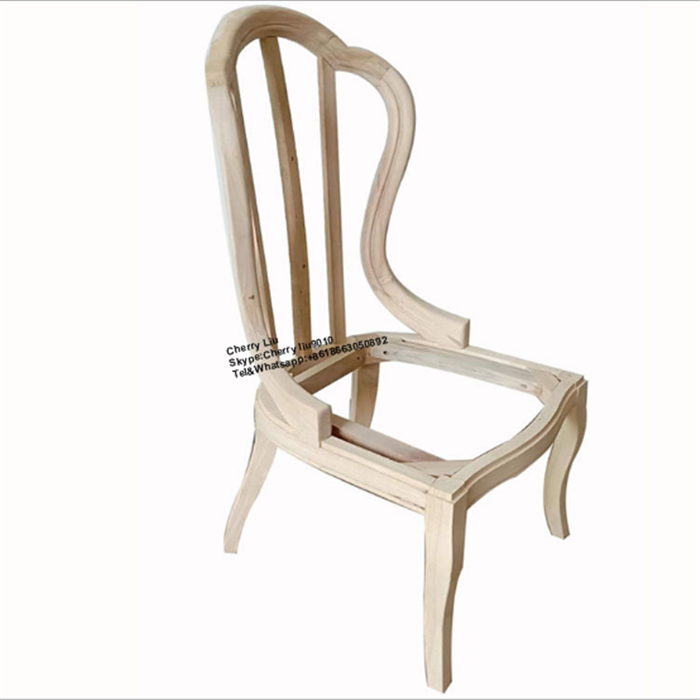 Luxury French Rubber Wood Carved Chair Frames