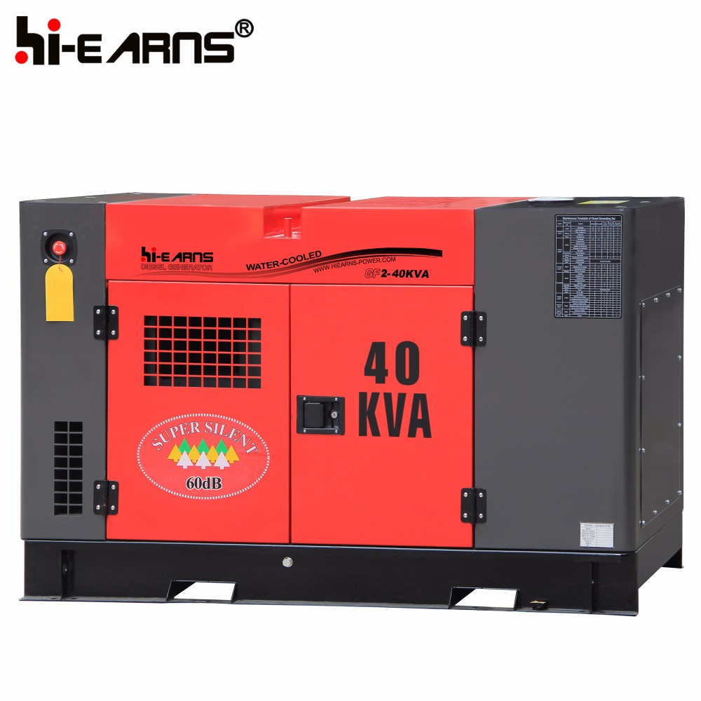 Water-cooled four cylinder Chinese engine super silentl 35 kva generator