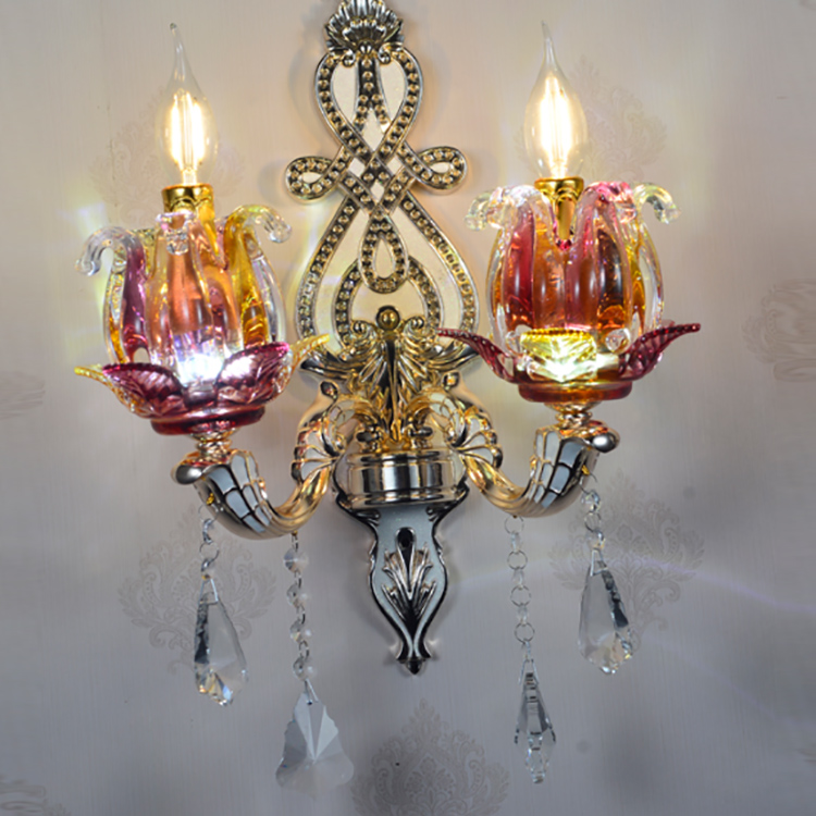 Luxury Decoration Crystal Rain Drop Shopping Mall Wall Sconce Light