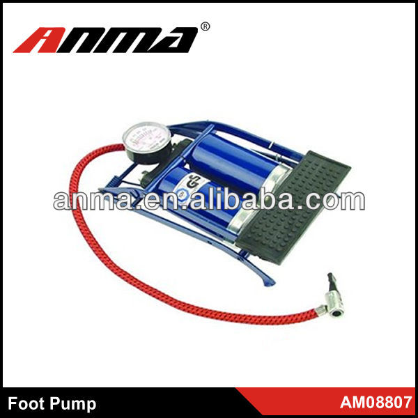 Hot sell high quality metal foot pump with tire gauge for bicycle motorbike foot air pump