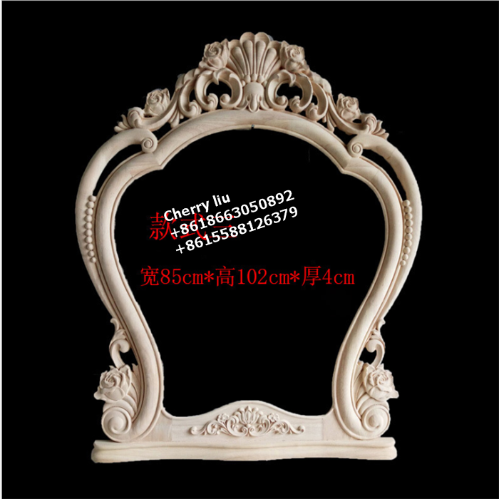 Decorative Unfinished Carving Wooden Mirror Frame