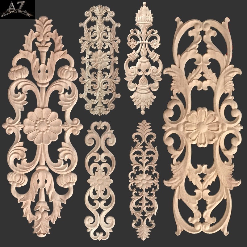 wood carving Hollow Scroll decorative Center Onlay