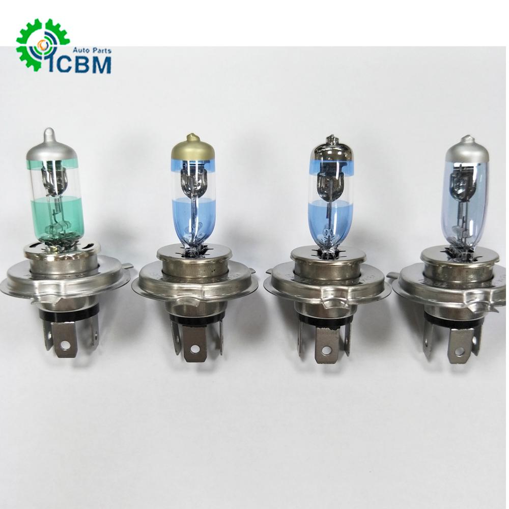 Auto lamp h4 24v 75/70w car headlight green blue painted glass 12v 60/55w h4 bulb halogen