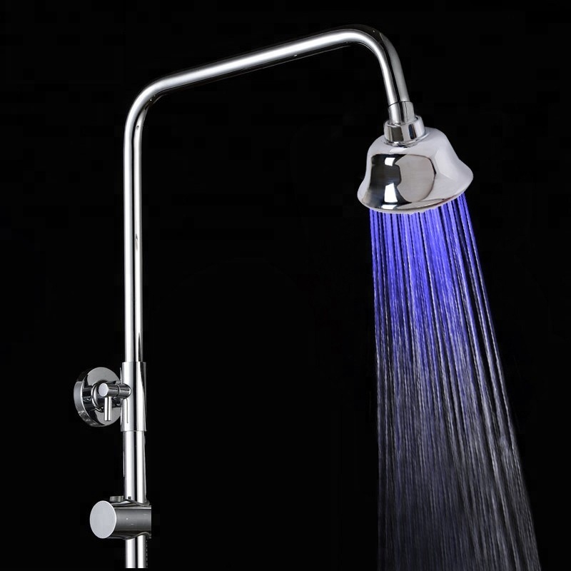 NO Need Battery, Water Flow Power Temperature Sensor 3 Color Changing LED Light Rainfall Shower Head