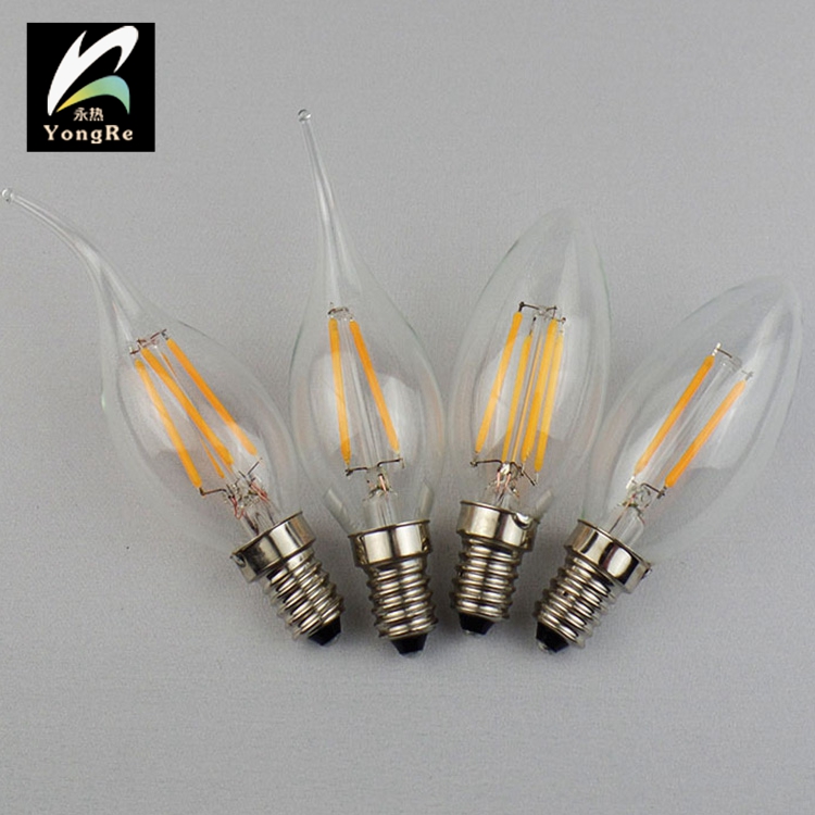 Candelabra Bulbs 2W 4W 6W Filament Candle Dimmable 2700K Lamp E14 Led