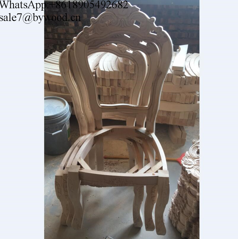 Exquisite European carving  wood  chair frames unfinished chair frames for upholstery