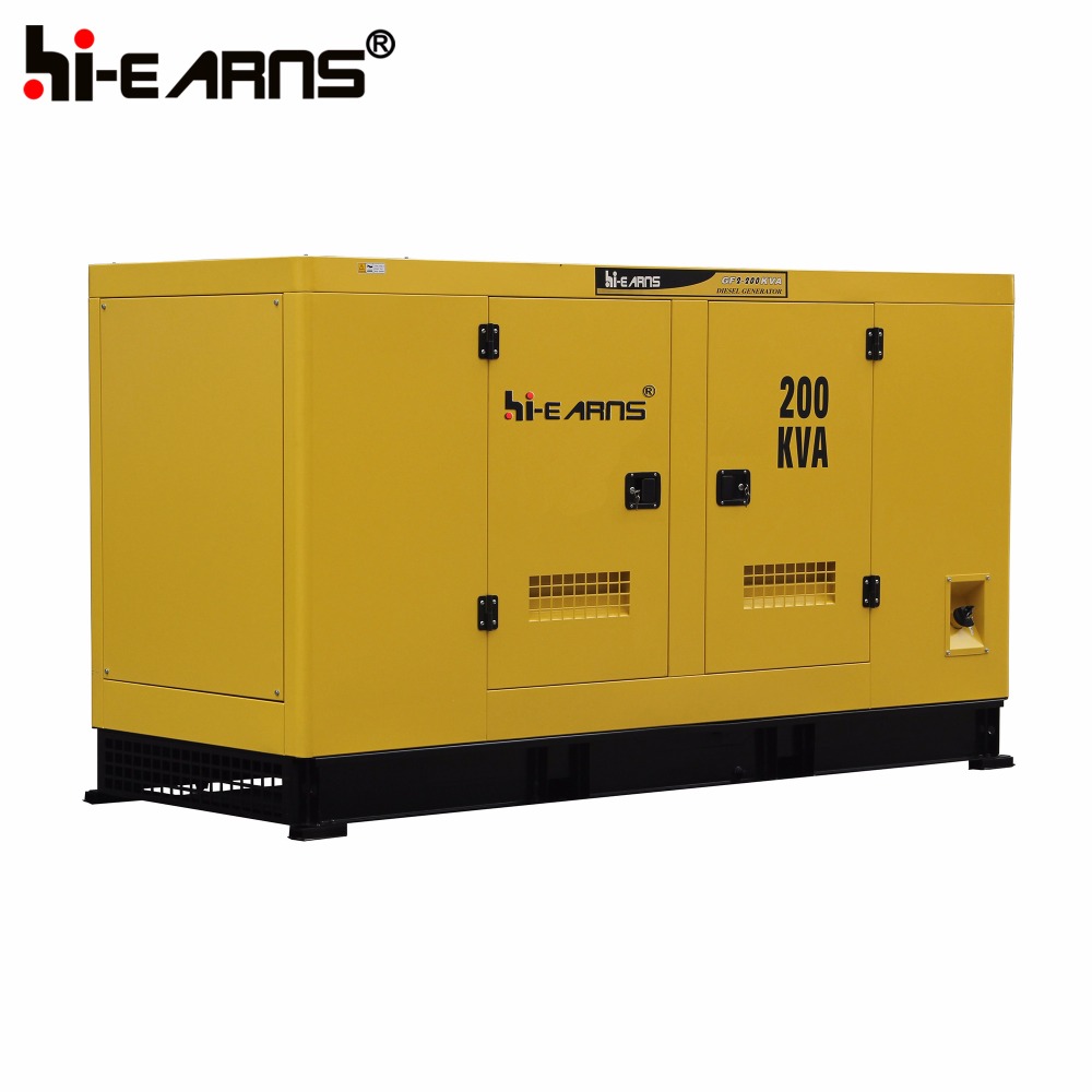 diesel power silent type yellow color generator 200KVA