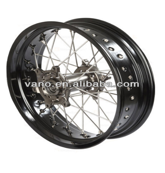Super Quality 1.4 x 17 Chrome Black Motorcycle Rims