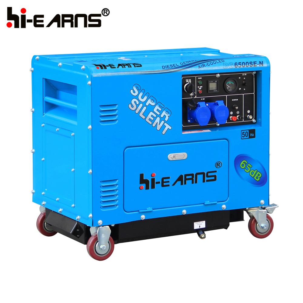 5KW 186FA Hi-earns Air-cooled super silent diesel generator new design with 65dbas