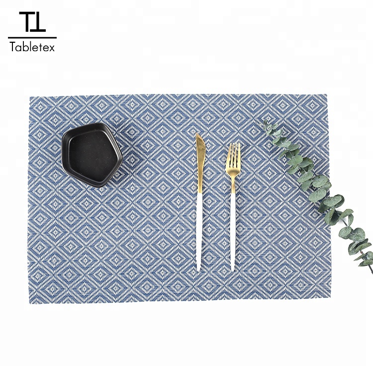 Tabletex custom heat resistant PVC quilted gingham pattern placemat art