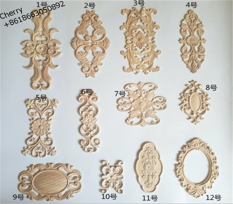 Chinese Wood Carving Furniture Wood Appliques Onlays