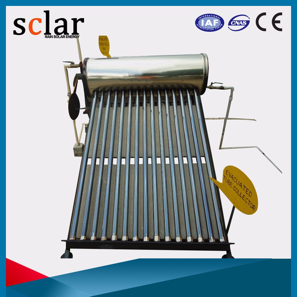 Factory directly provide thermosiphon vacuum tube solar water heater stainless steel spain market