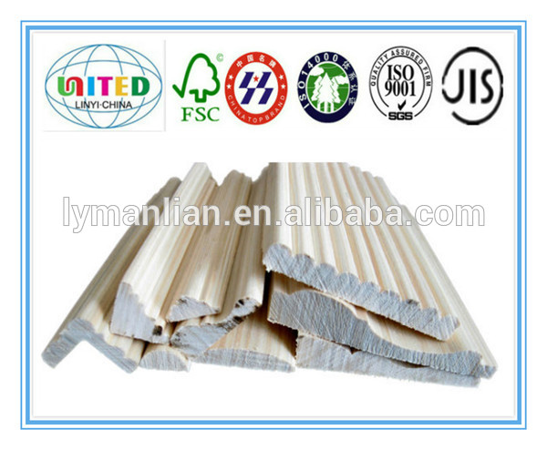 white engineered wood crown molding