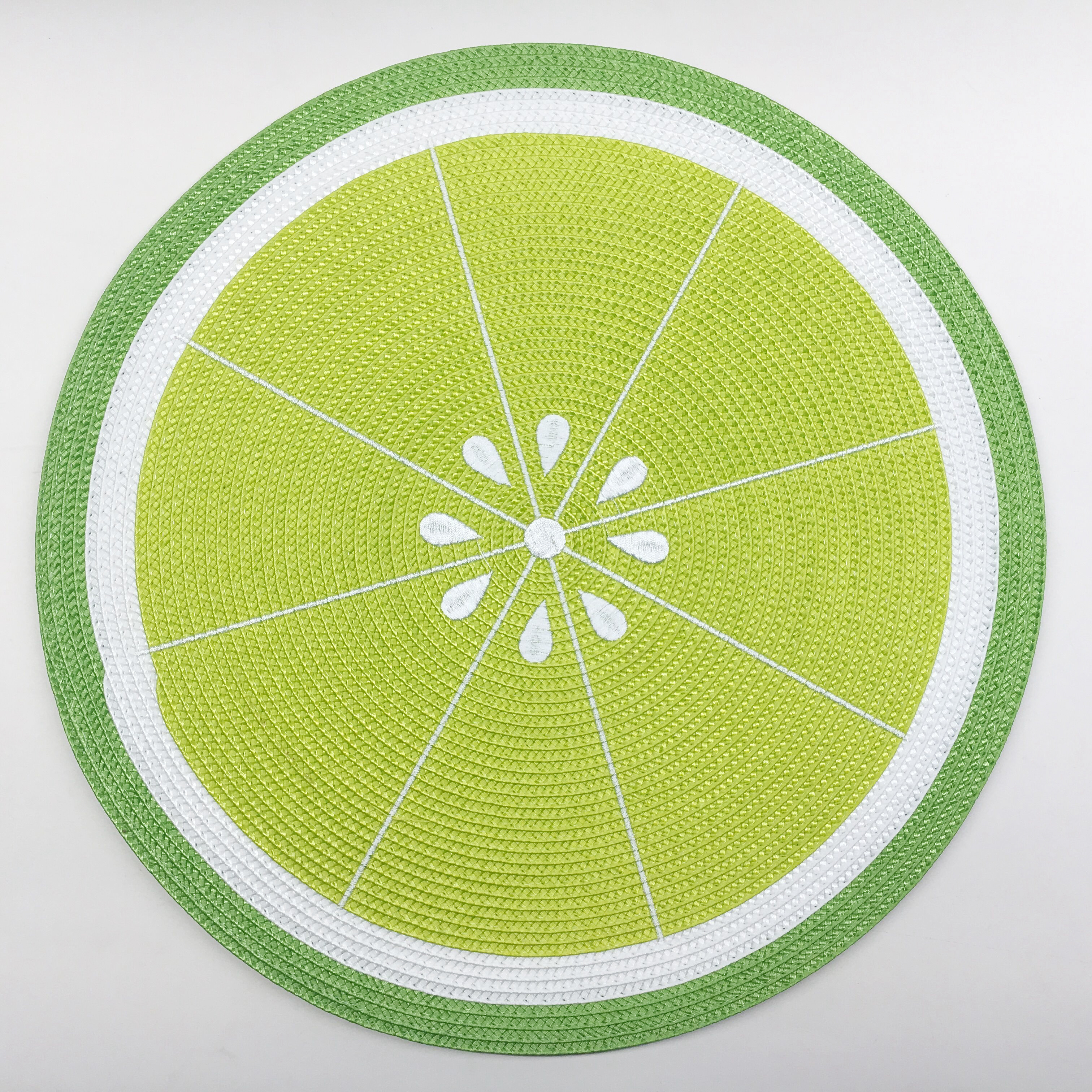 Tabletex beautiful round PP woven placemat fruit embroidery table mat