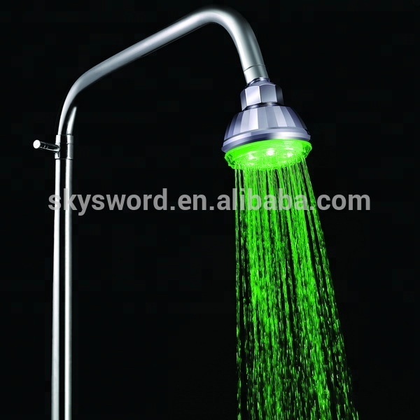 ABS material water temperature control RGB color changing shower head led