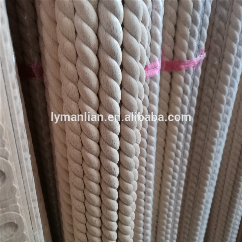 CNC wood carving molding trim half round rope moulding wood decorative mouldings