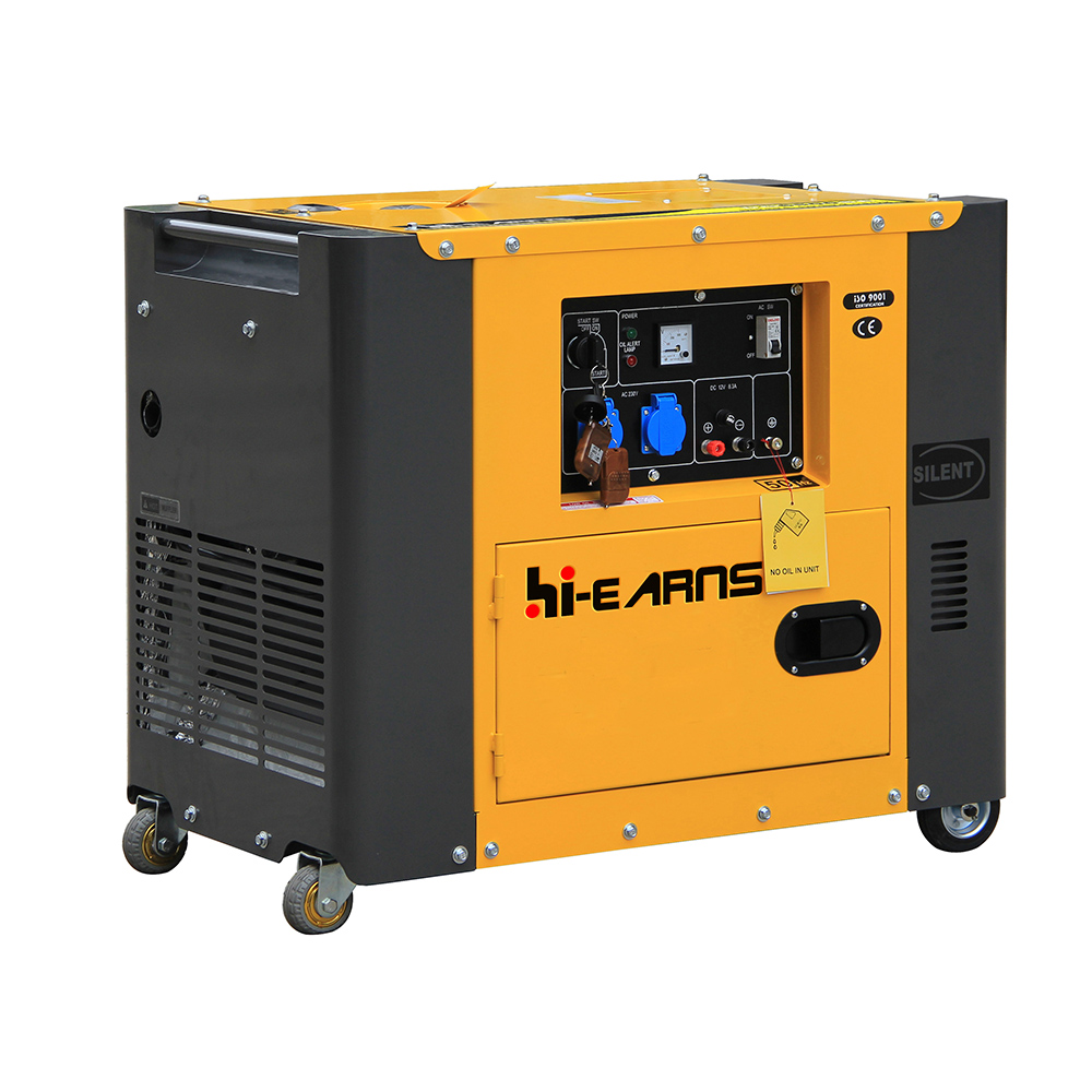 5.5KW power silent diesel generator price with 4inch universal wheel